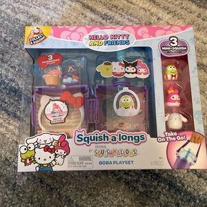 Squishmallows Squish-a-longs Hello Kitty and Friends Boba Playset New Toy Gift